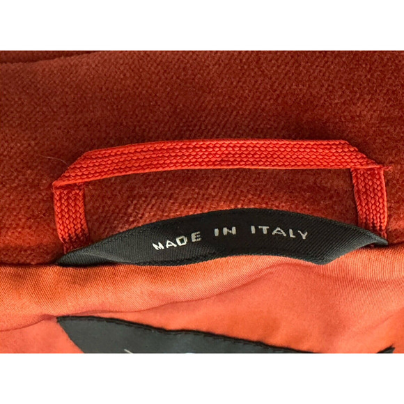 MaxMara Weekend Blazer 12 Red/Orange Cotton Stretch Velveteen Lined Jacket Italy - Picture 6 of 14